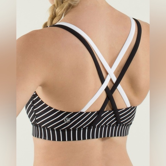 lululemon athletica Other - Lululemon Energy Bra, Parallel Stripe Black White / Black